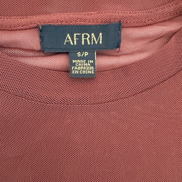 AFRM Sandrine Long Sleeve Ruched Top - Deep Rust - Picture 2 of 7